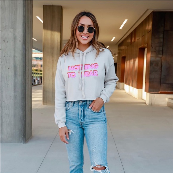 “Nothing To Wear” Cropped Hoodie - Picture 2 of 2